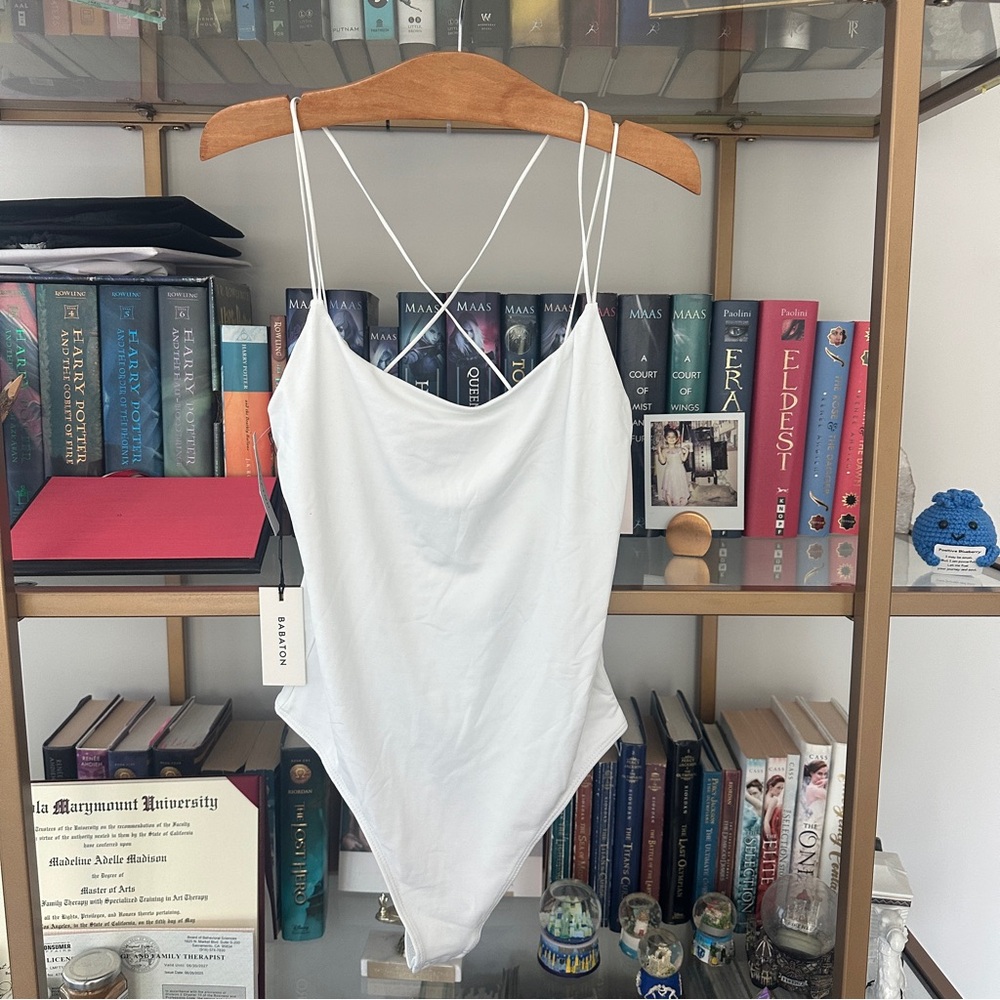 NWT Babaton White Fisk Contour Bodysuit Size S